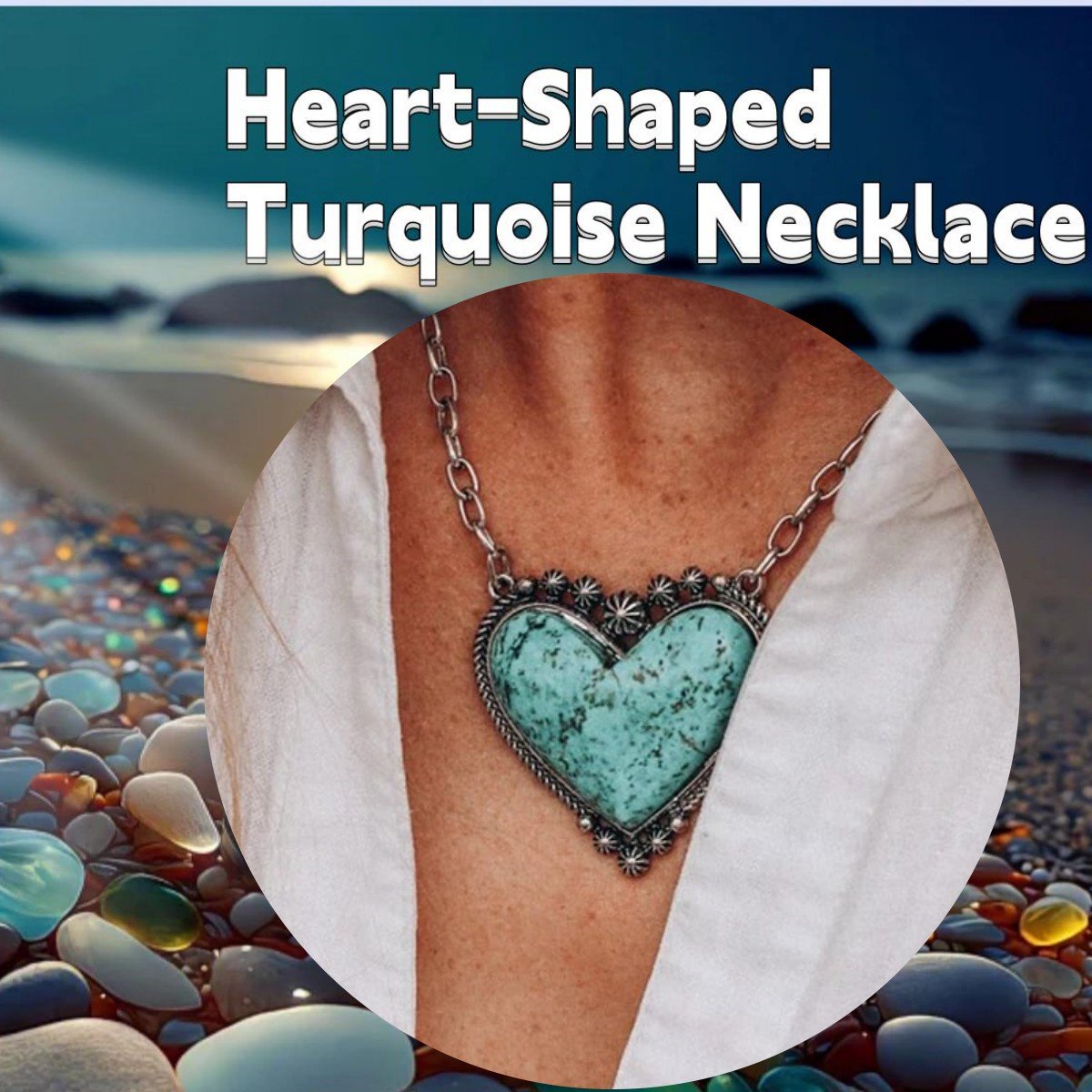 HeartShaped Turquoise Necklace