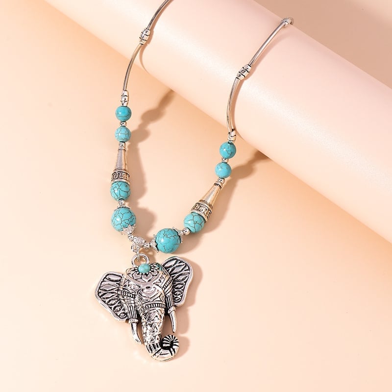 925 Turquoise Elephant Pendant