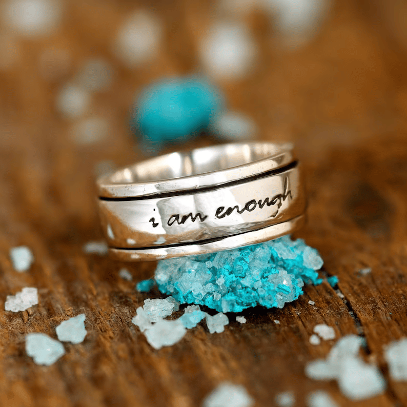 🔥 🎁 "I Am Enough" Spinner Ring💖