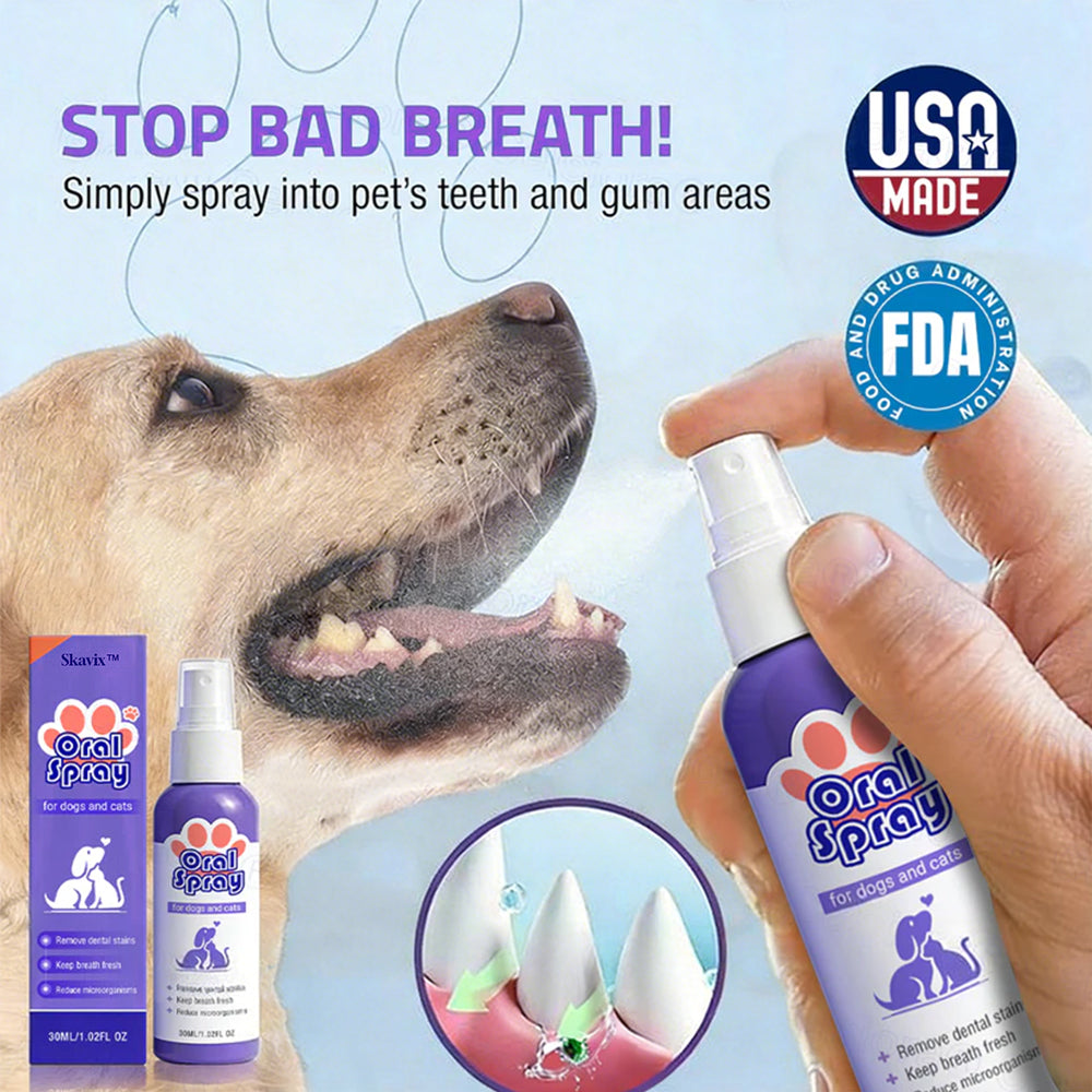 Velunax™ Pet Oral Spray ✅FDA Approved | Freshen Breath, Remove Tartar & Promote gum regeneration, stabilize teeth 🦷🦷