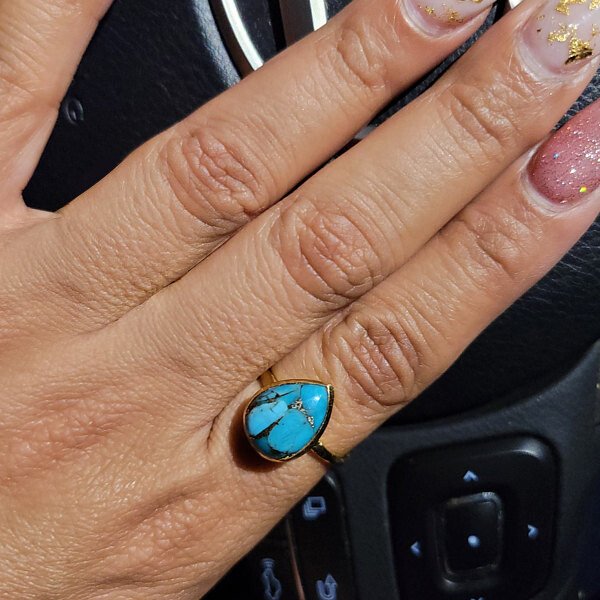 Turquoise Tear Drop Ring