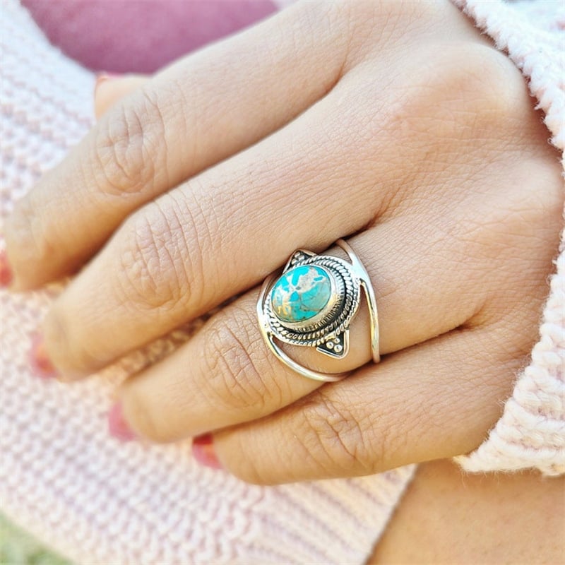 925 Oval Turquoise Ring