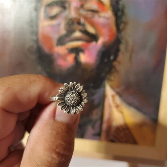 Sterling Silver Sunflower Ring