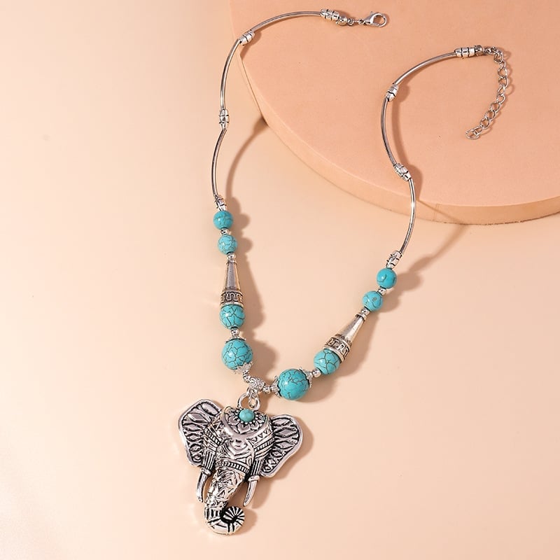 925 Turquoise Elephant Pendant