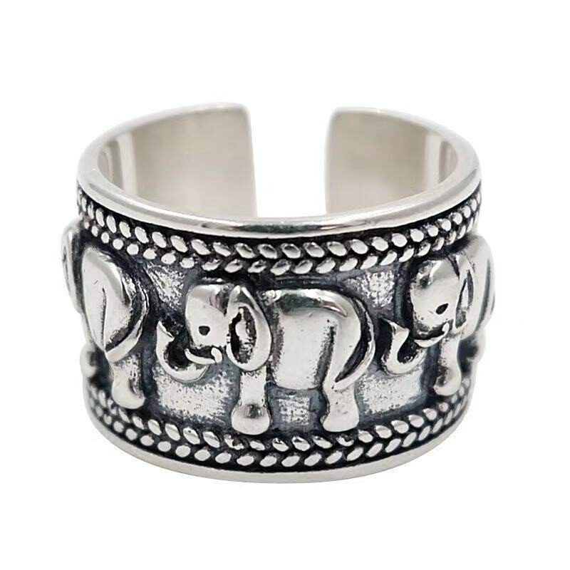 Elephant Sterling Silver Ring
