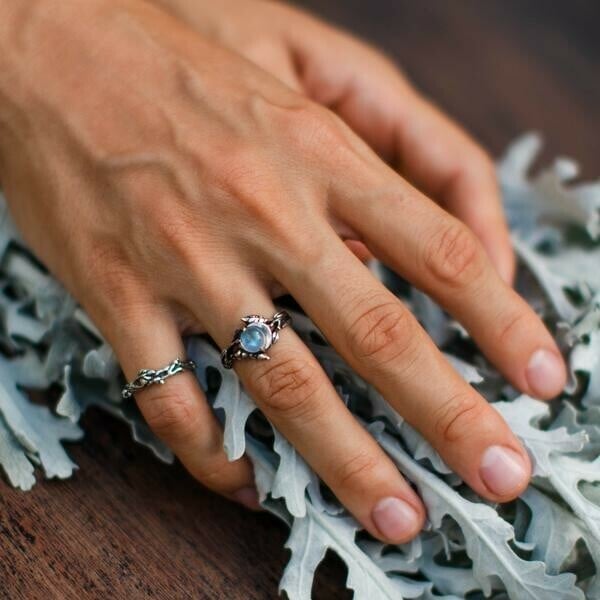 925 CELESTIAL MOONSTONE RING "LUNA"