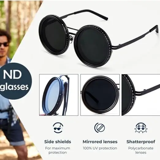 🔥Last Day 48% OFF-Adjustable round polarized sunglasses – 1-9 stops