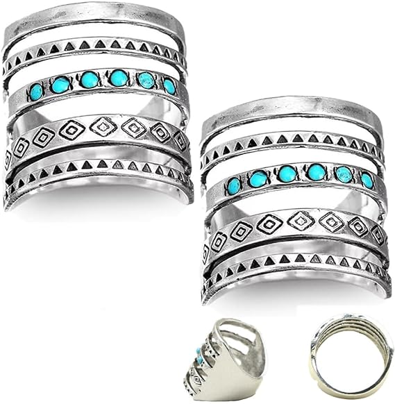 925 Sterling Silver Openwork Carved Turquoise Ring