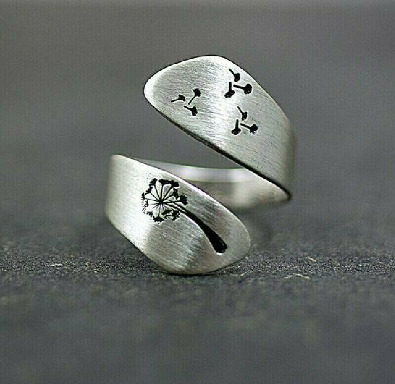Silver Dandelion Rings