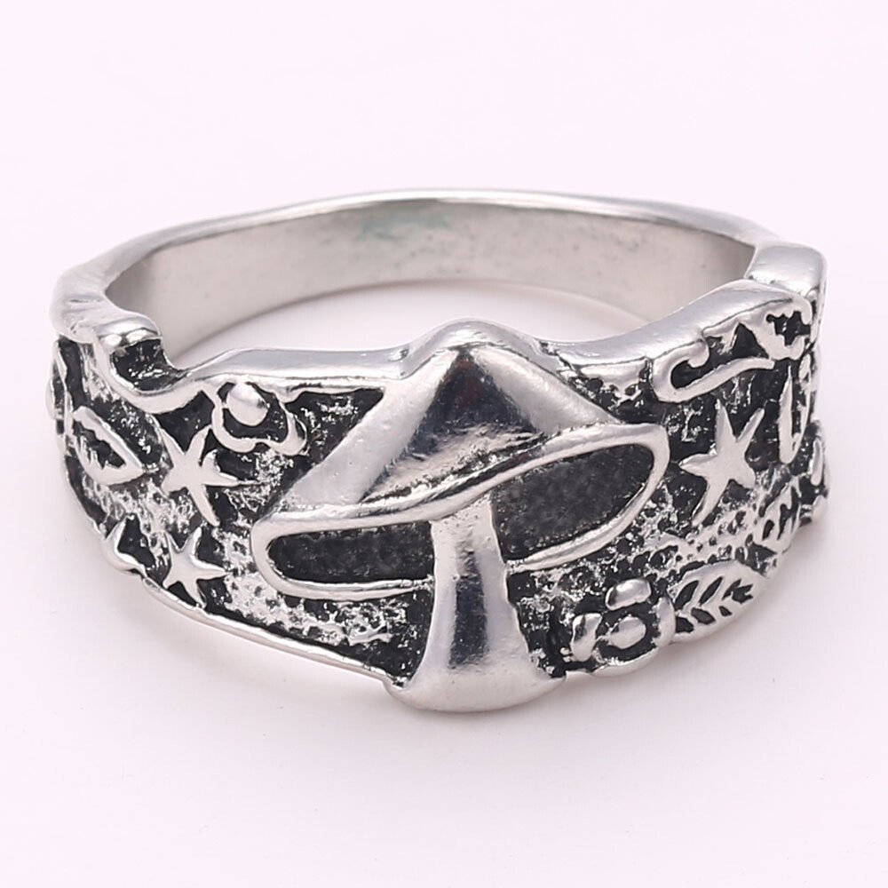Mushroom Star Flower Pattern Ring