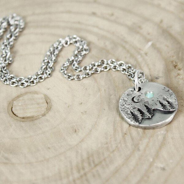 Mountain Necklace  Moonlight Necklace  Nature Necklace