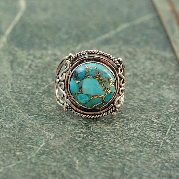 925 Boho Turquoise Ring
