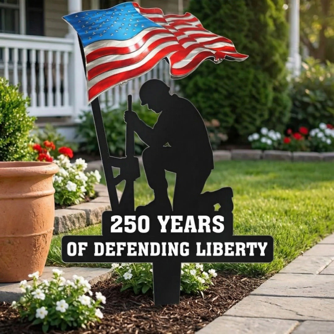 🪖250 Years of Defending Liberty Metal Garden Stake