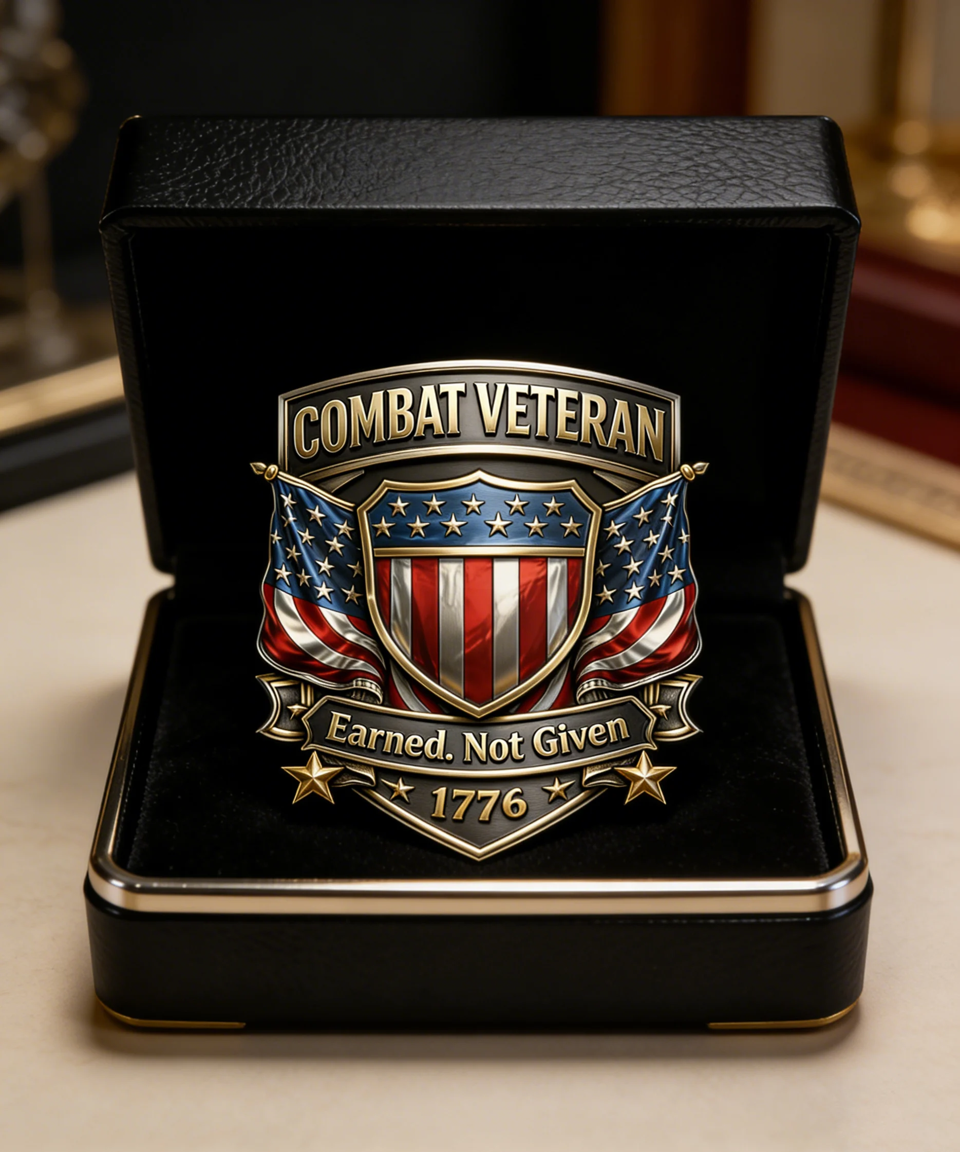 Combat Veteran Car Badge