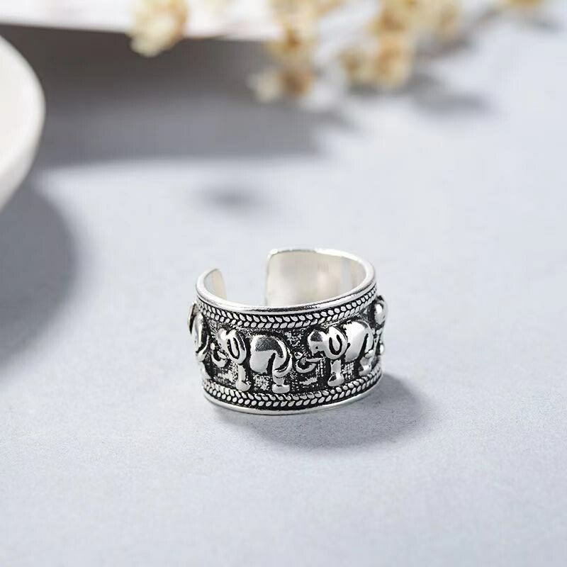 Elephant Sterling Silver Ring