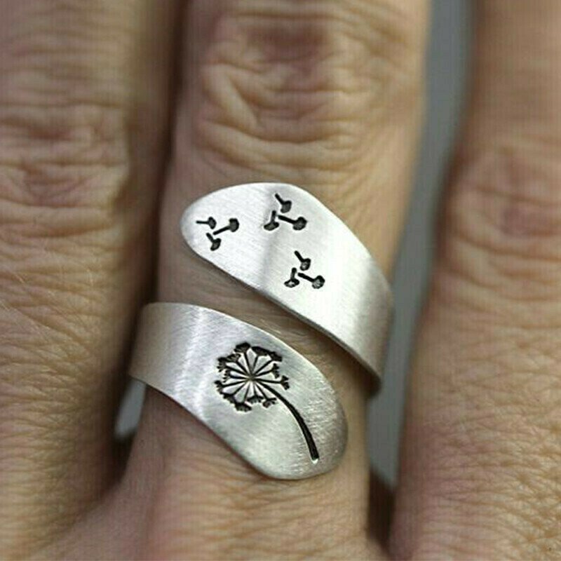 Silver Dandelion Rings