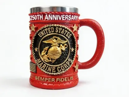 250th Anniversary Military 3D Mug, Commemorative Coffee Cup, Gift for Veteran & Military Fun Collectibles military beer stein