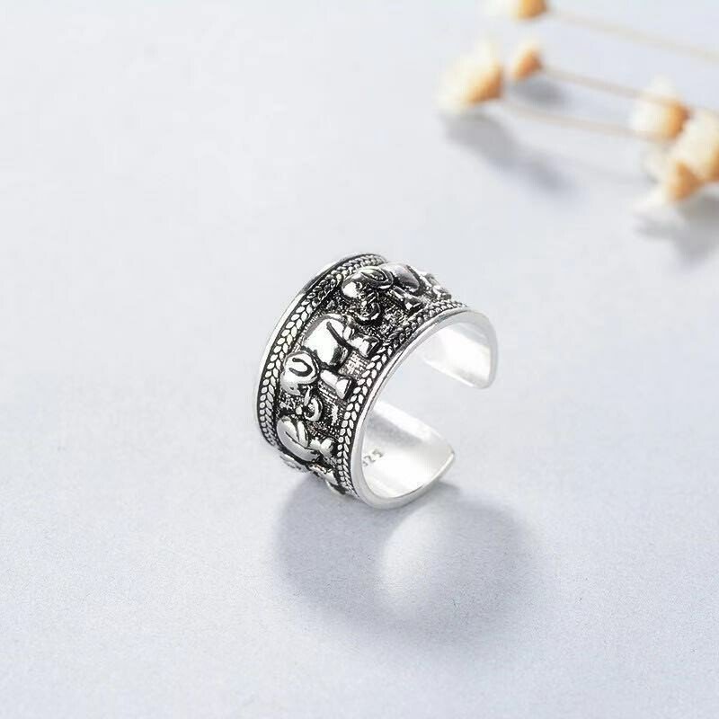 Elephant Sterling Silver Ring