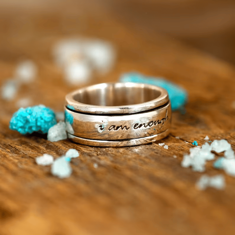 🔥 🎁 "I Am Enough" Spinner Ring💖