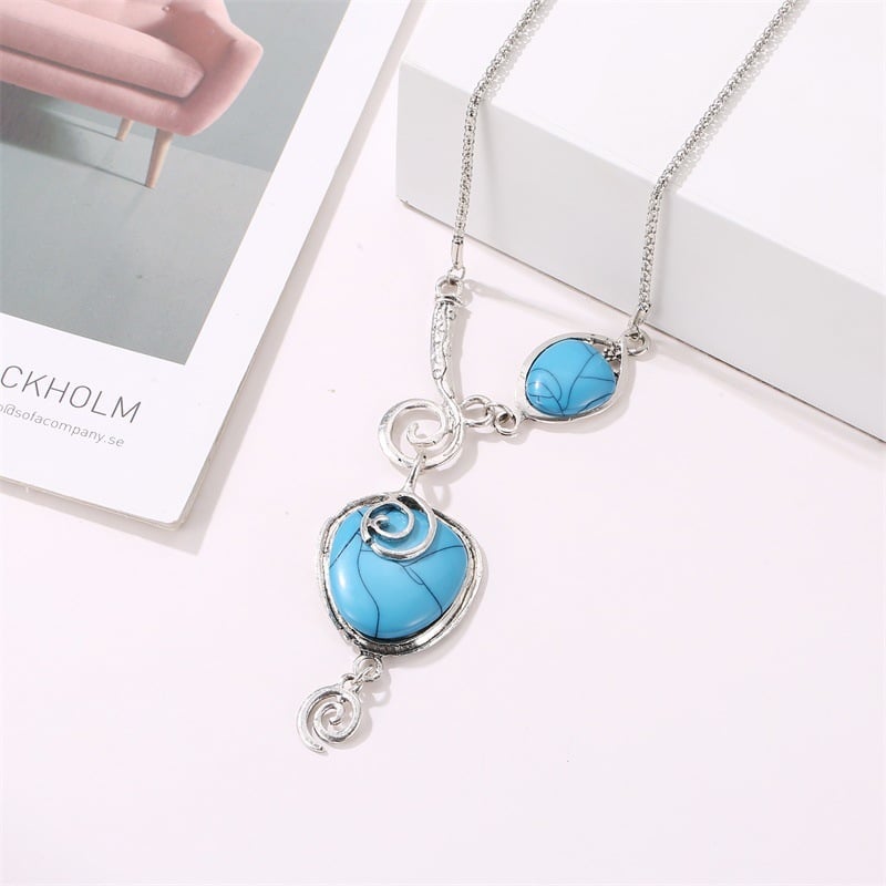 925 Cracked Turquoise Necklace