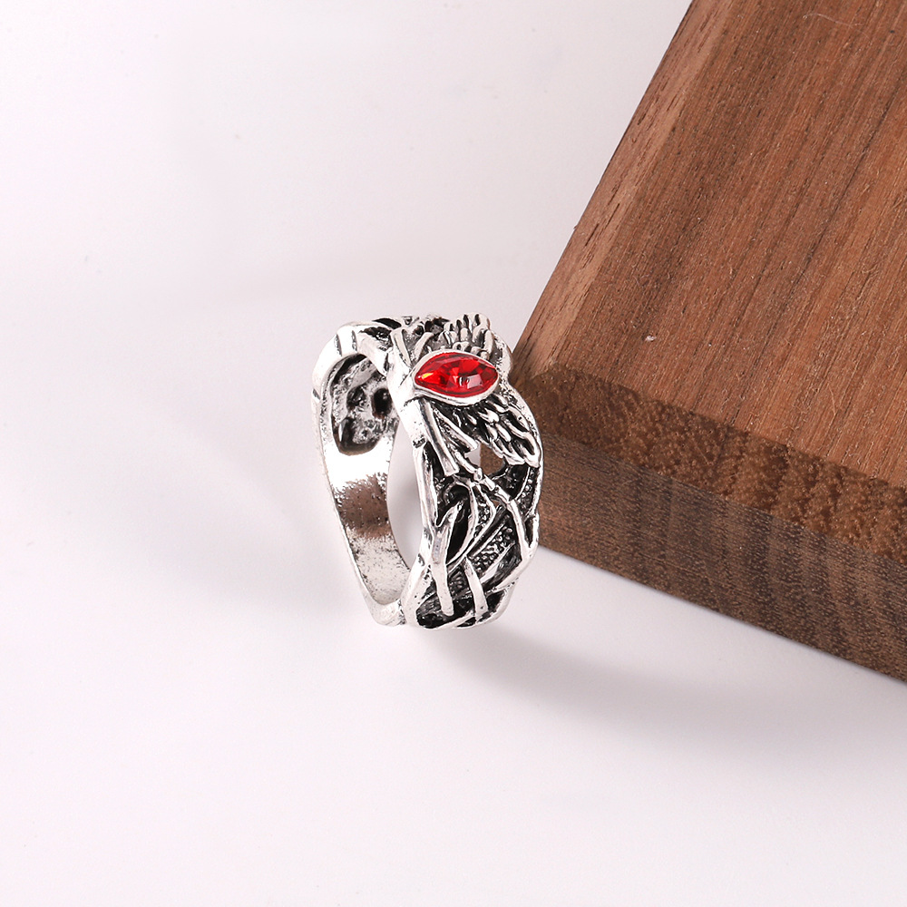 925 Sterling Silver Bohemian Openwork Carved Turquoise Ring