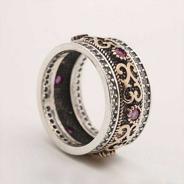 925 Antique Boho Gemstone Ring