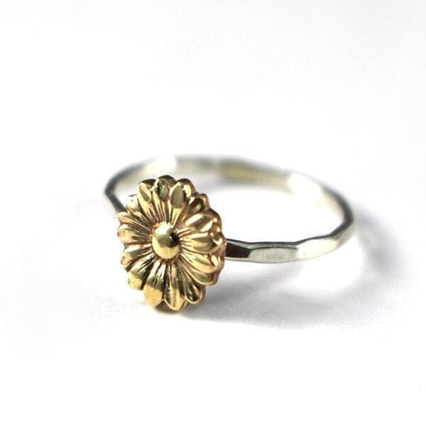 925 Gold Sunflower Ring