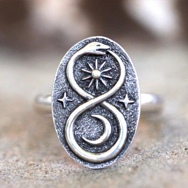 Vintage Silver Ouroboros Ring