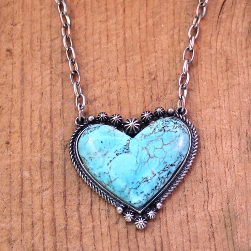 925 HeartShaped Turquoise Necklace