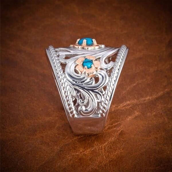 925 Golden Flower Ring