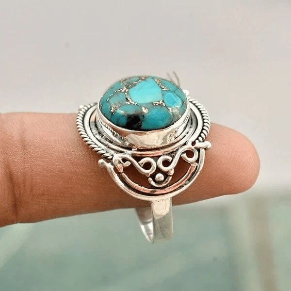 925 Boho Turquoise Ring