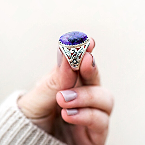 Sterling Silver Purple Turquoise Ring