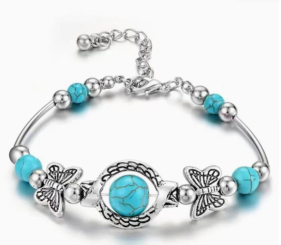 Turquoise Hand Butterfly Bracelet