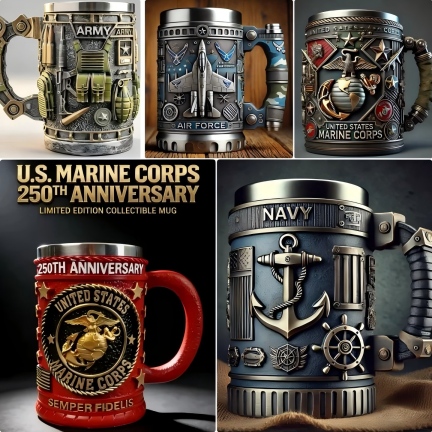 250th Anniversary Military Coffee Mug – 3D Commemorative Cup