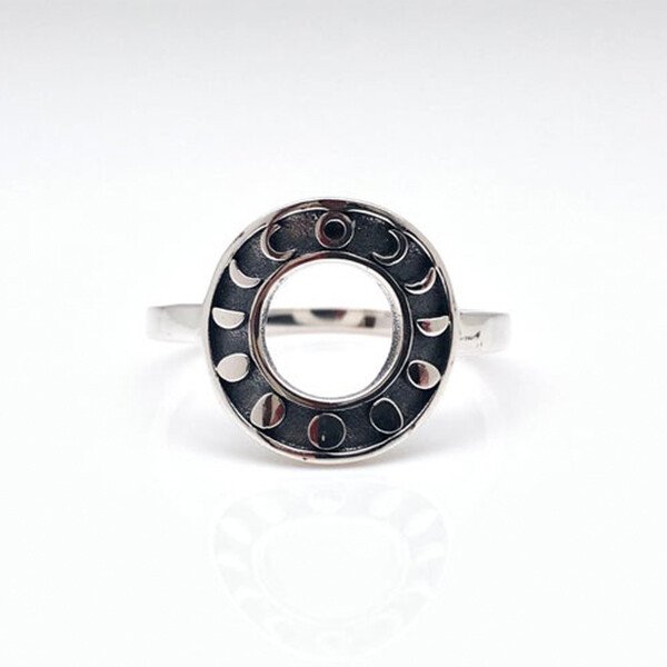 Vintage Silver Moon Phase Ring