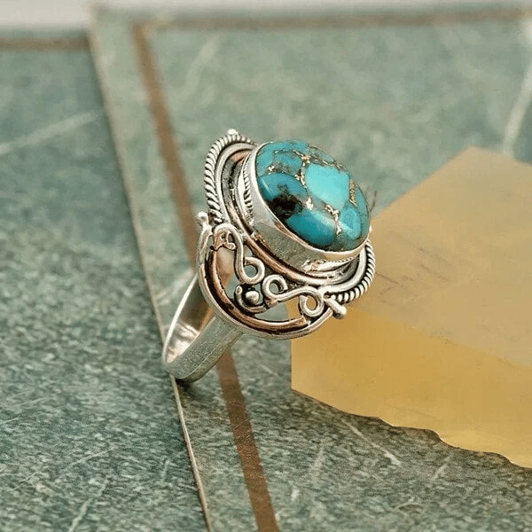 925 Boho Turquoise Ring