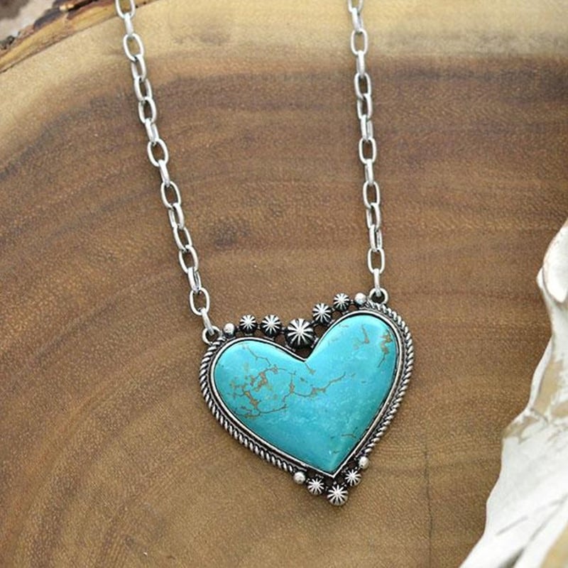 925 HeartShaped Turquoise Necklace