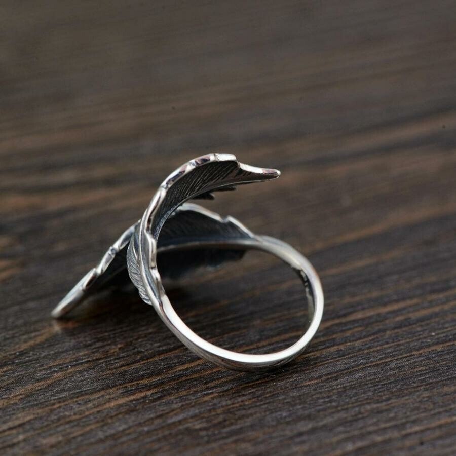 Sterling Silver Leaf Adjustable Ring