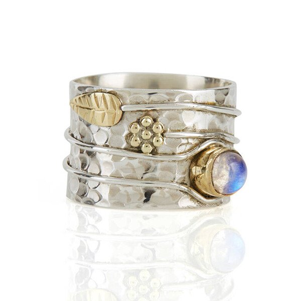 Bohemian Gemstone Meditation Silver Ring