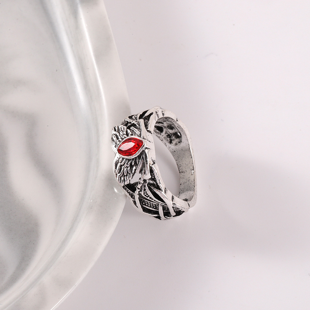 925 Sterling Silver Bohemian Openwork Carved Turquoise Ring