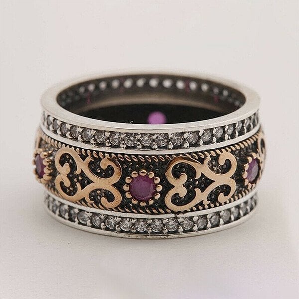 925 Antique Boho Gemstone Ring