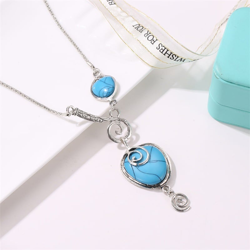 925 Cracked Turquoise Necklace