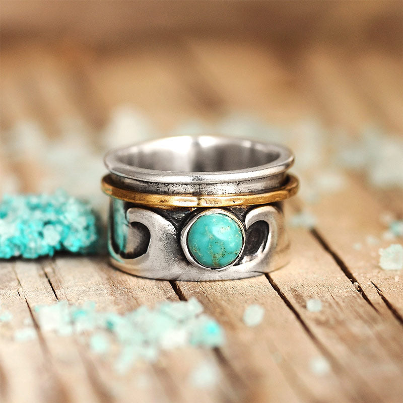 Wave Turquoise Large Circle Ring