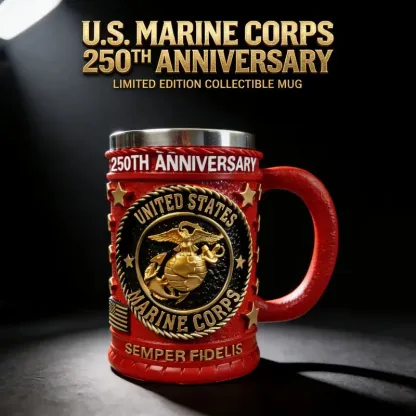250th Anniversary Military 3D Mug, Commemorative Coffee Cup, Gift for Veteran & Military Fun Collectibles military beer stein