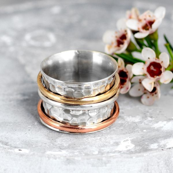 Chunky Moonstone Meditation Silver Ring