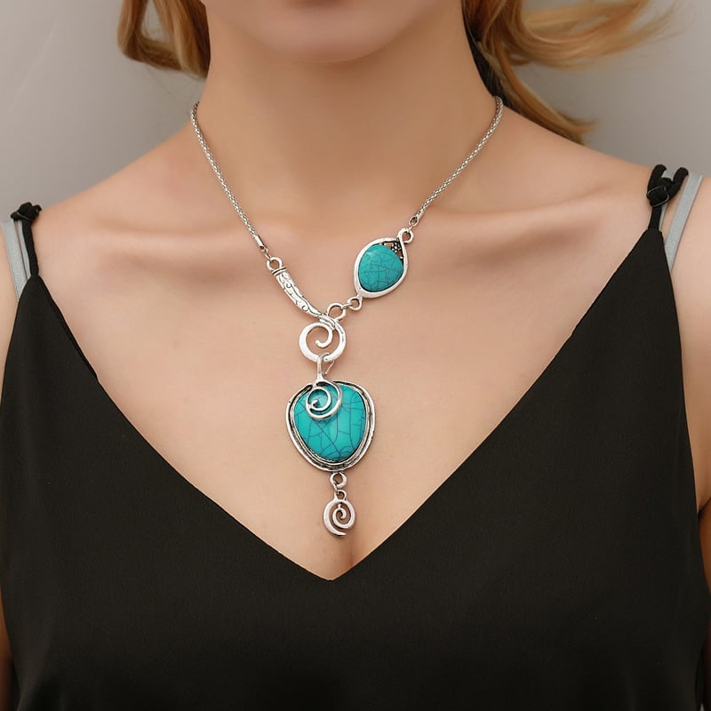 925 Cracked Turquoise Necklace