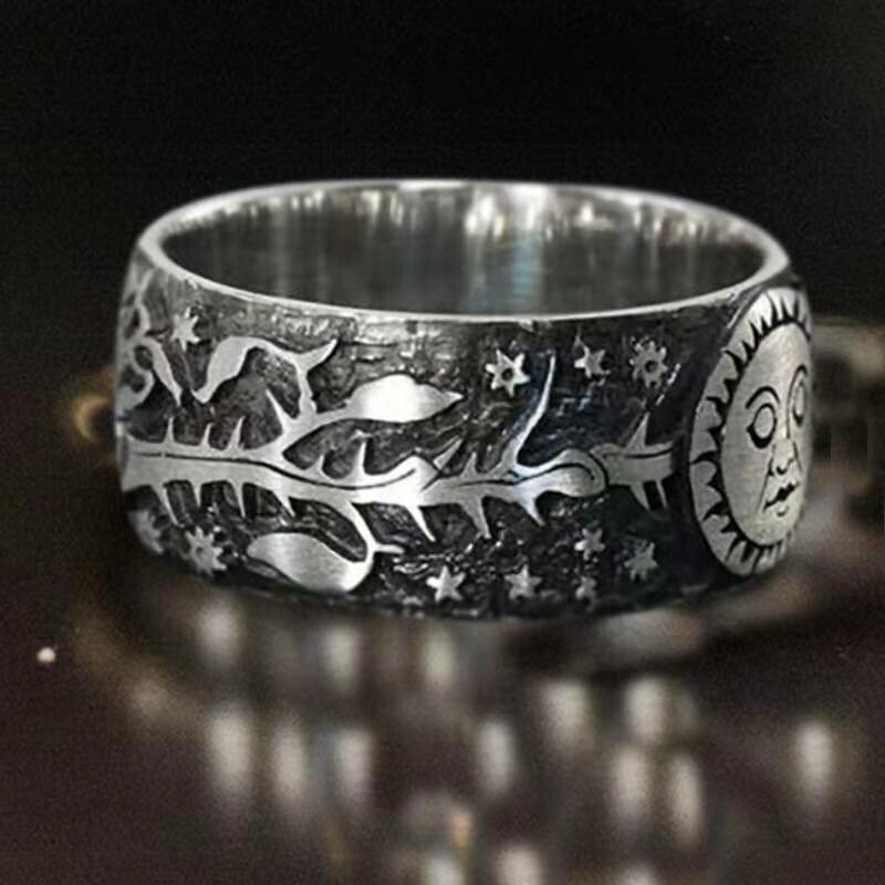 Silver Vintage Moon&Sun Ring🌕🌞