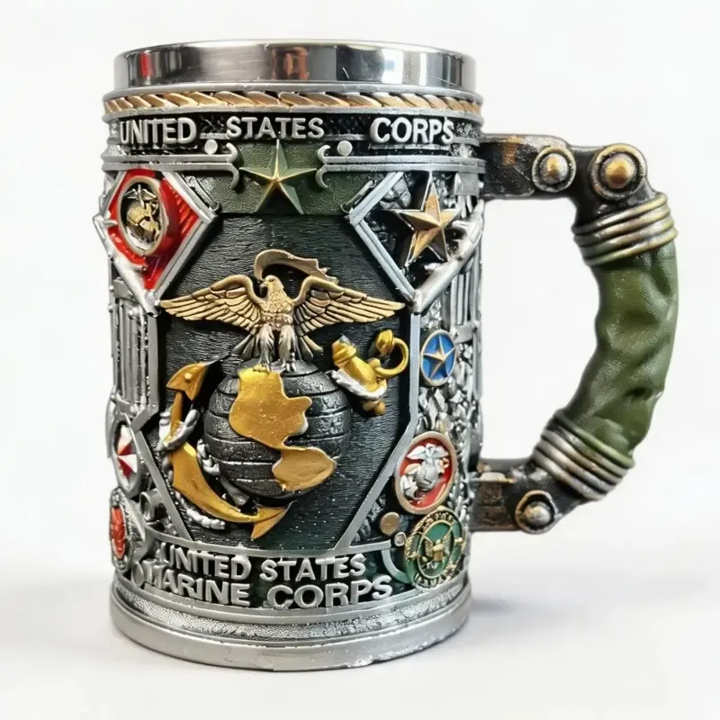 250th Anniversary Military 3D Mug, Commemorative Coffee Cup, Gift for Veteran & Military Fun Collectibles military beer stein