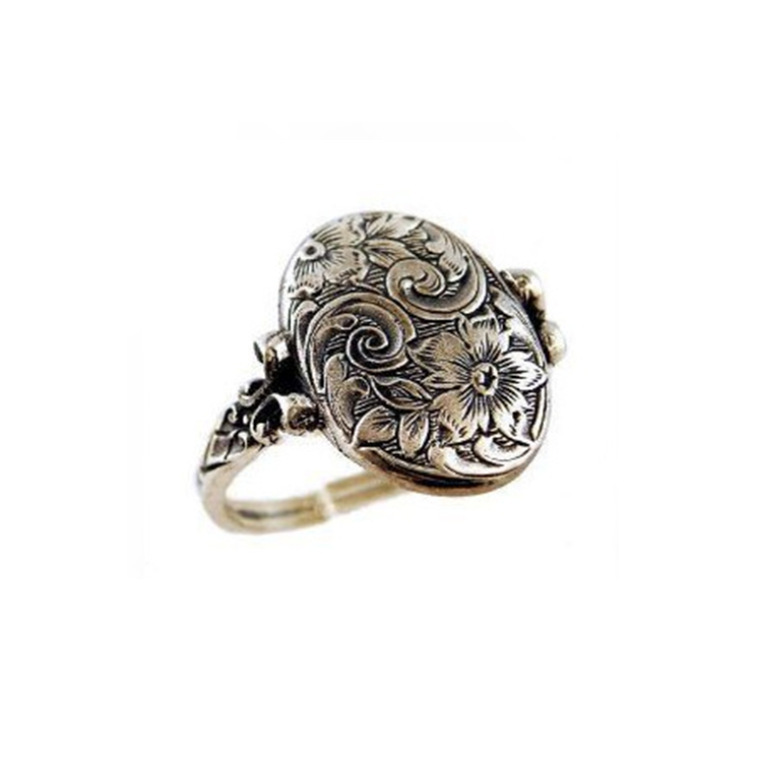 Vintage Carving Flower Patterns Ring