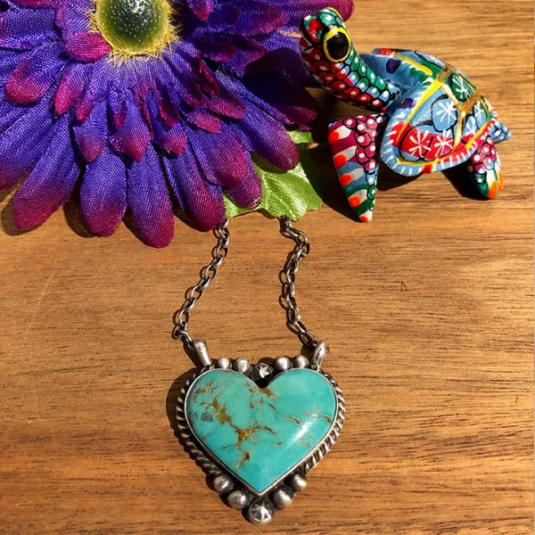 HeartShaped Turquoise Necklace